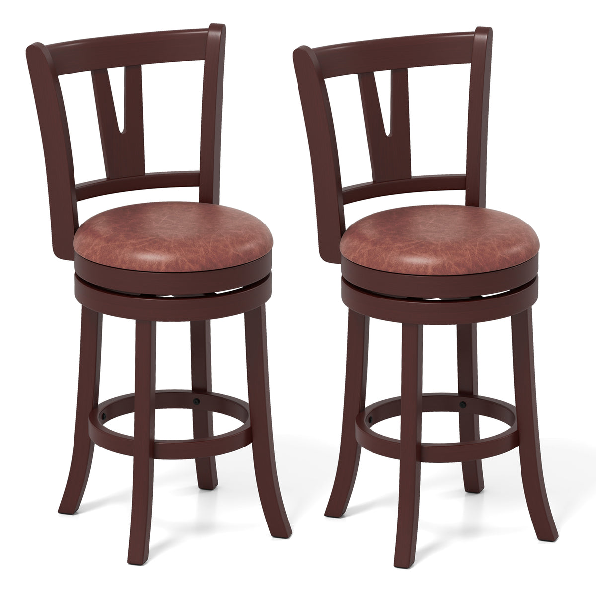 Counter Height Swivel Barstools with High Backs, 26 inches – Set of 2