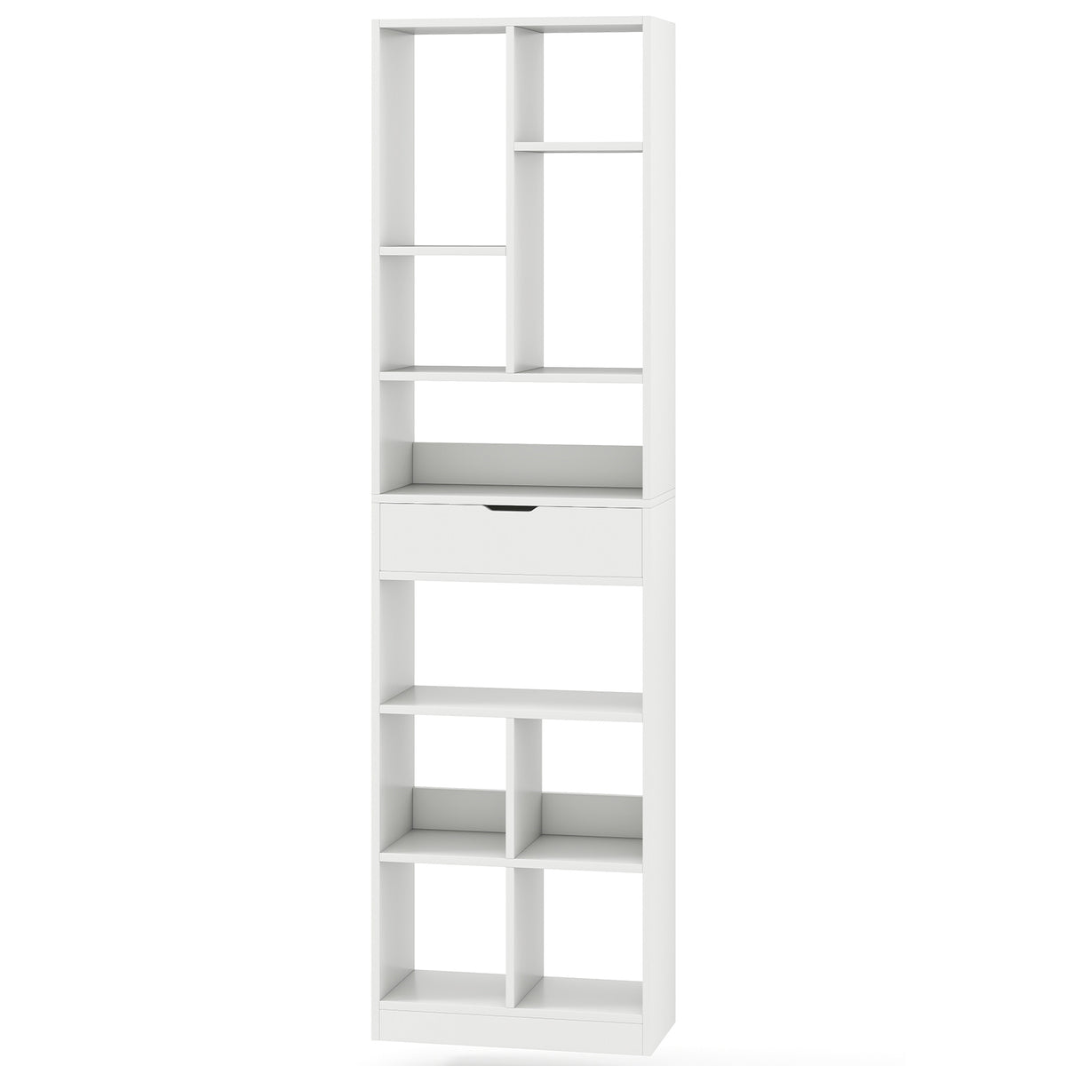 7-tier Bookshelf with Drawer 180cm Floor Standing Display Rack
