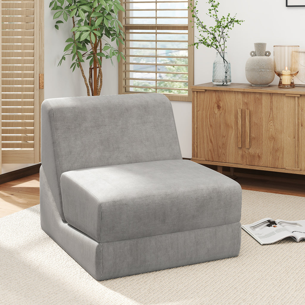 3-in-1 Folding Sofa Bed with Washable Cover – Gray
