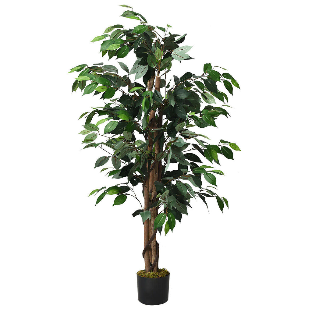 4 Feet Artificial Ficus Tree - Indoor & Outdoor Silk Plant with 504 Leaves