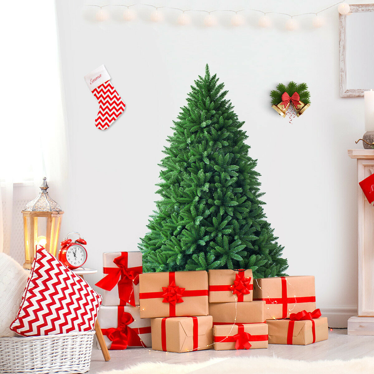 Artificial Fir Christmas Tree with 600 Tips - 5 Feet Holiday Decor