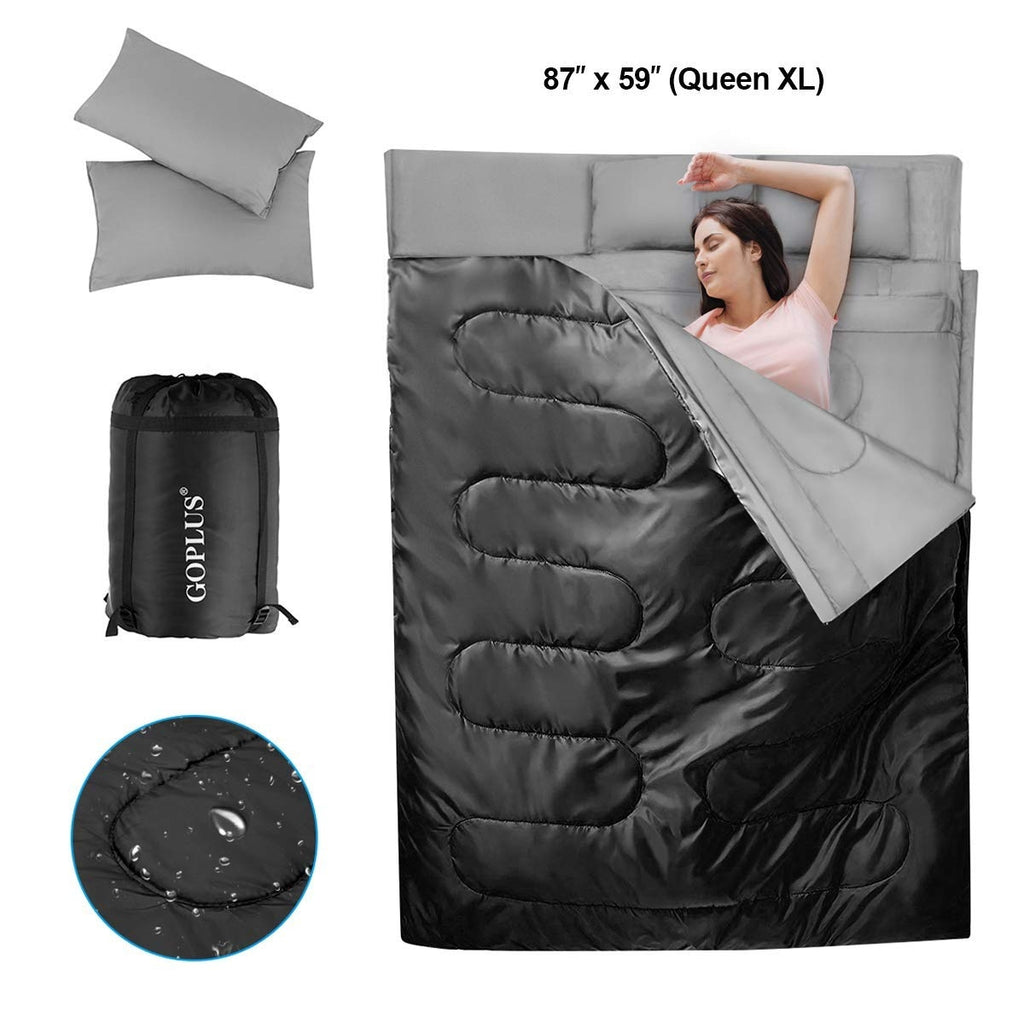 2 Person Waterproof Sleeping Bag with Pillows