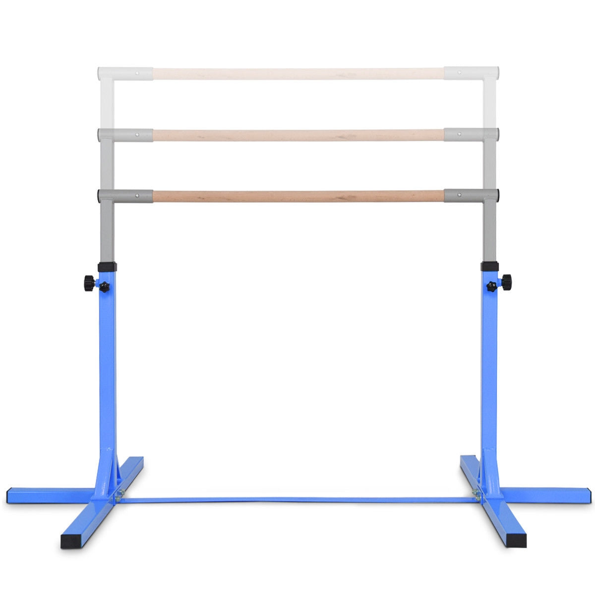 Kids Adjustable Horizontal Gymnastics Bar - Blue, Portable & Safe for Home Training