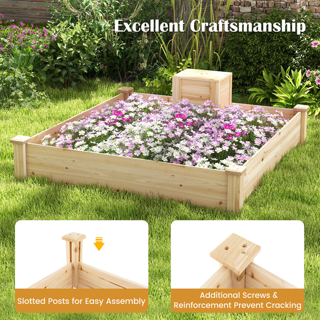 49 x 10 Inch Raised Garden Bed with Compost Bin and Open-ended Bottom