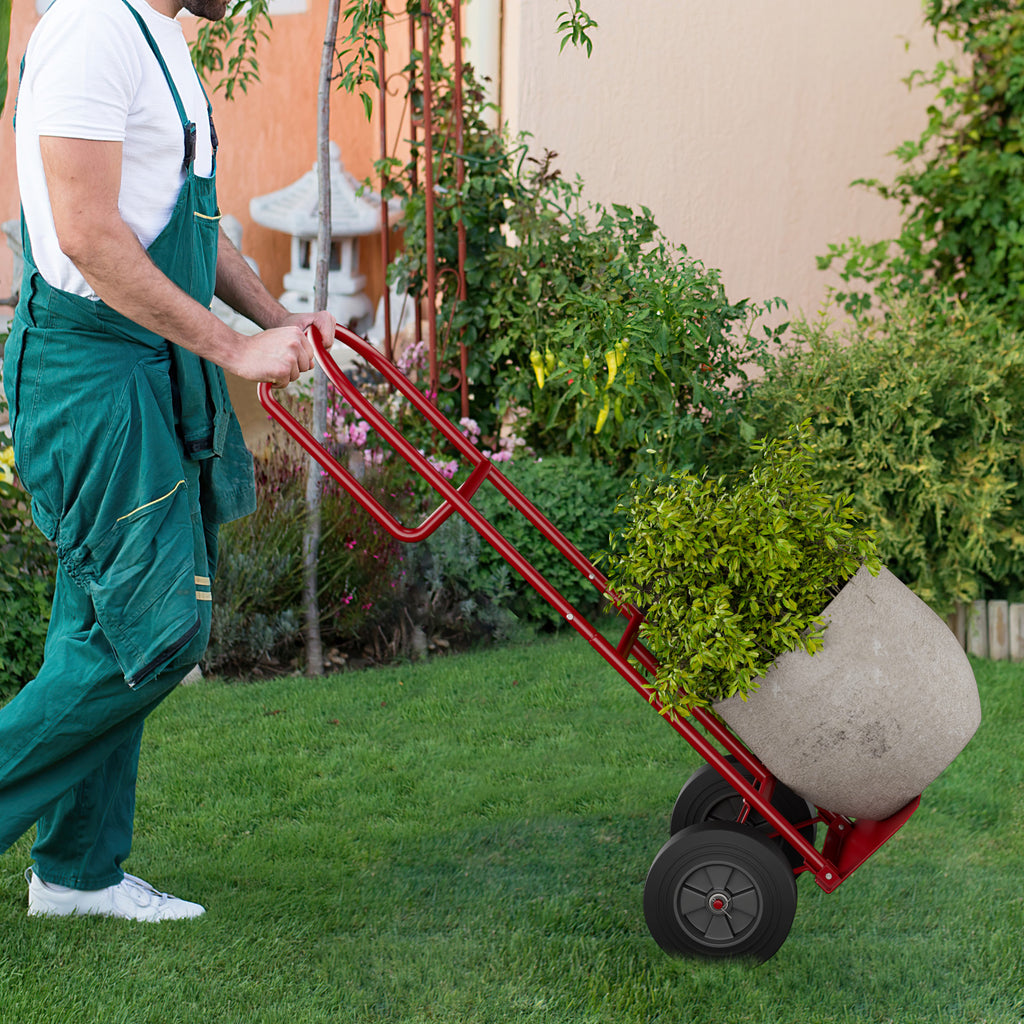 P-Handle Sack Truck with 10 Inch Wheels and Foldable Load Area