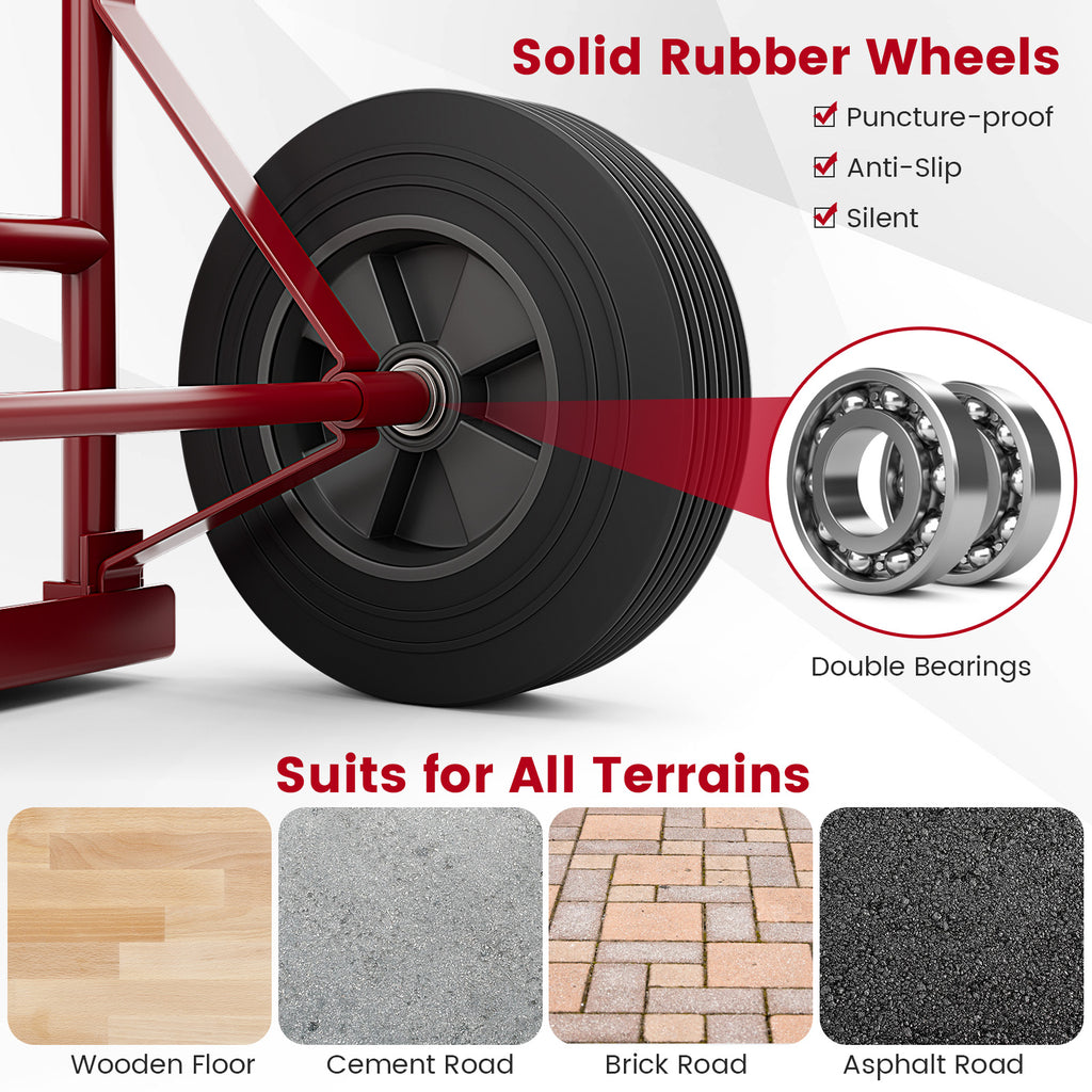 P-Handle Sack Truck with 10 Inch Wheels and Foldable Load Area
