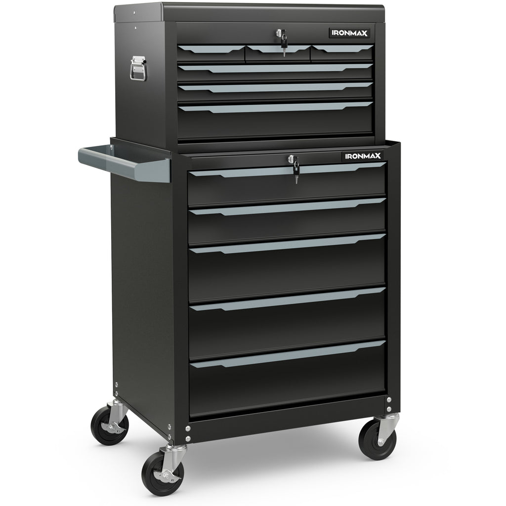 Rolling Steel Tool Chest with Hanging Holes and Central Keyed Locking