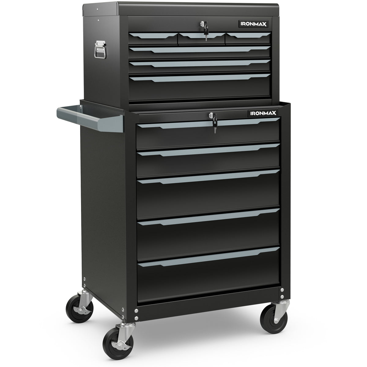 Rolling Steel Tool Chest with Hanging Holes and Central Keyed Locking