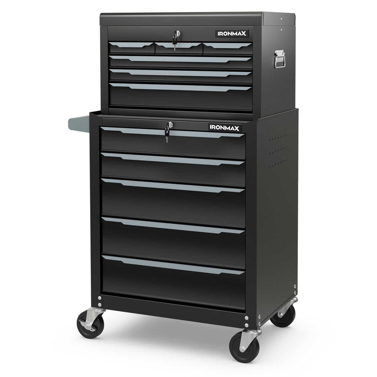 Rolling Steel Tool Chest with Hanging Holes and Central Keyed Locking