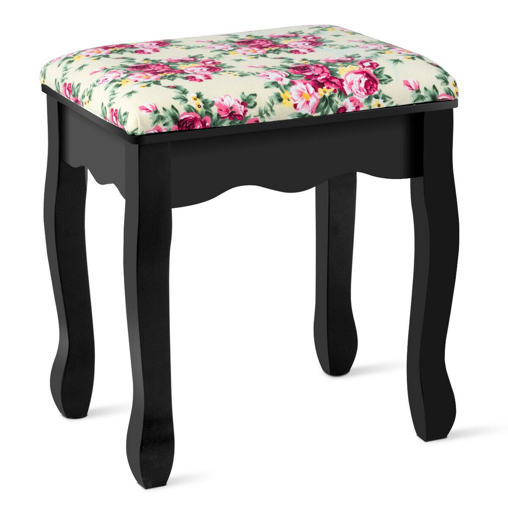 Makeup Vanity Table Set with 360° Rotating Mirror - Black