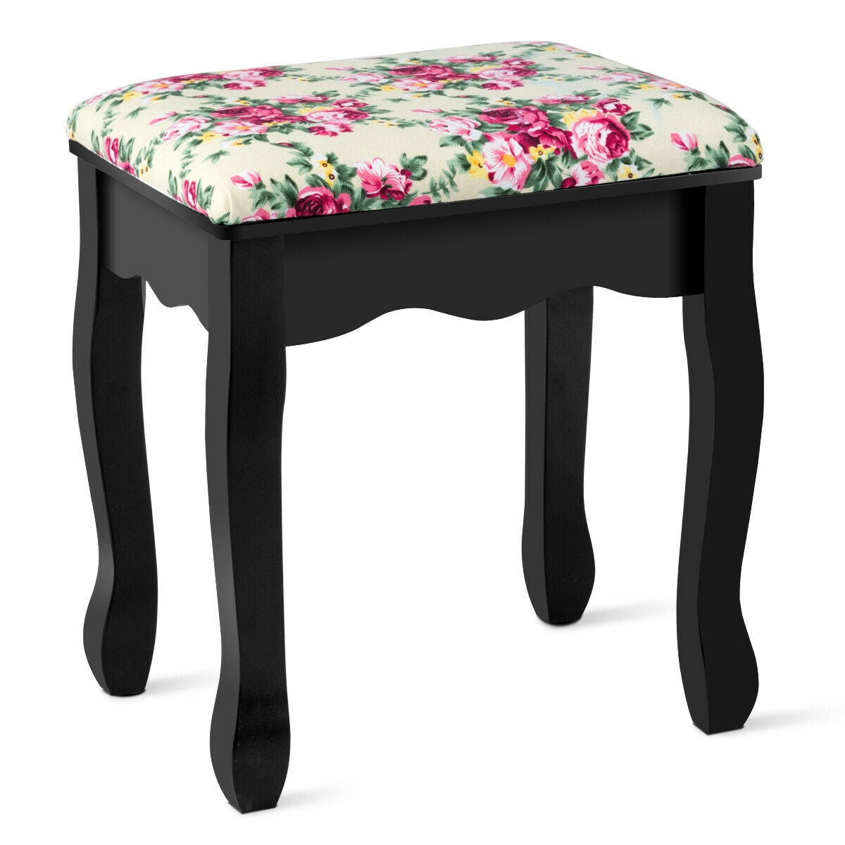 Makeup Vanity Table Set with 360° Rotating Mirror - Black