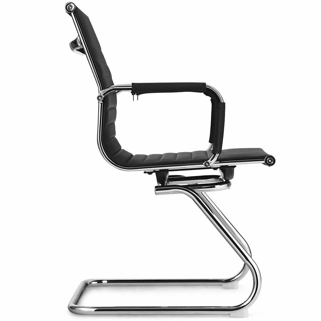 Conference Chair Set of 2 with Armrest Sleeves - Black