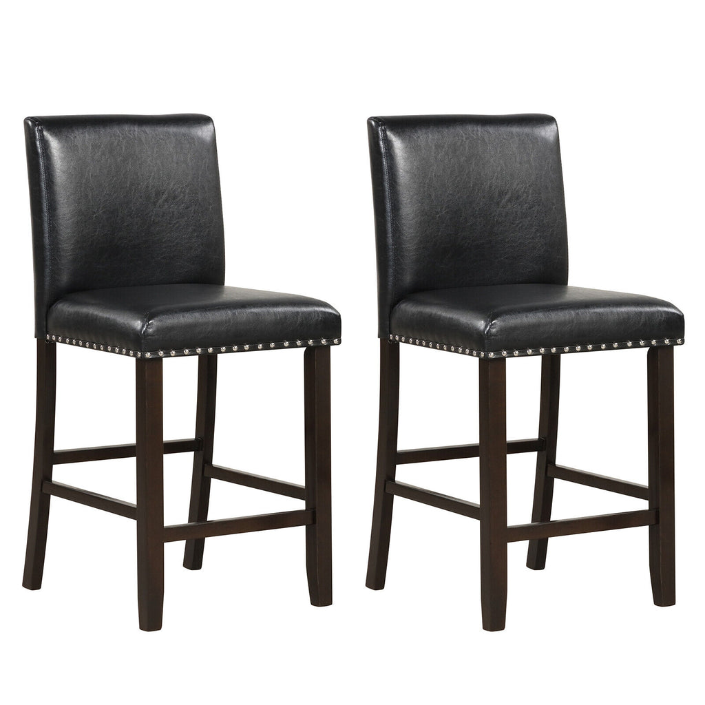 Bar Stools with Back for Kitchen Island Set of 4, Brown