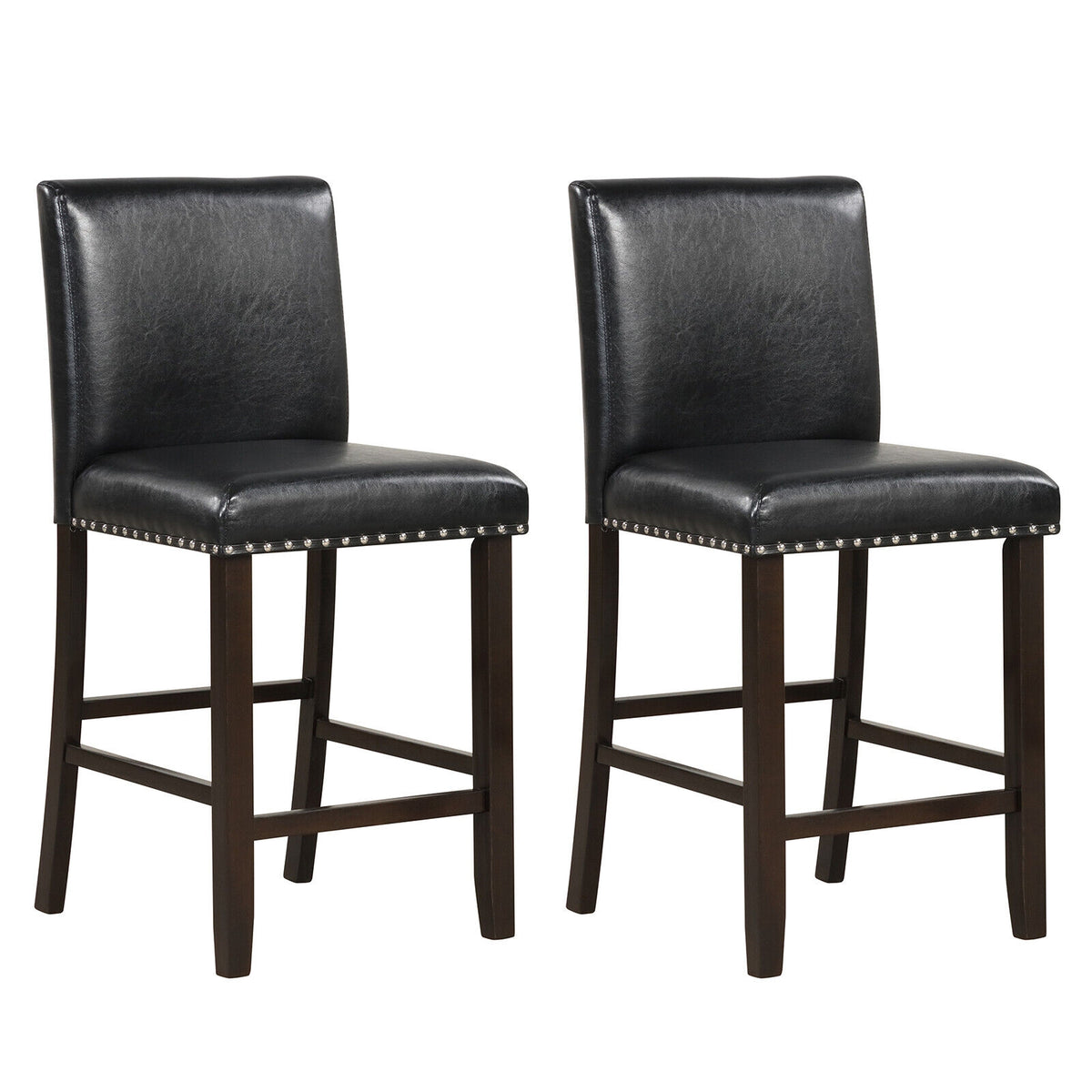 Bar Stools with Back for Kitchen Island Set of 4, Brown