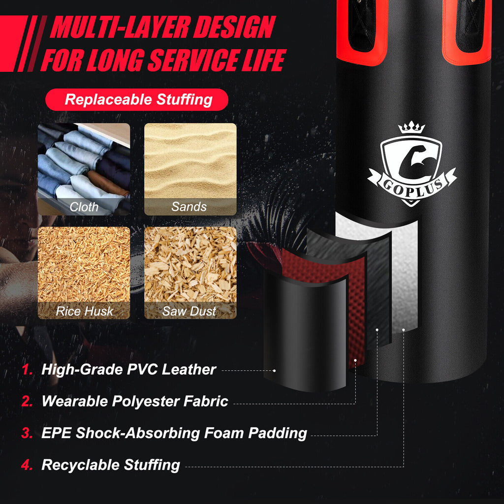 56/63 Lbs Filled Punching Bag Set with Boxing Gloves - Heavy Bag for Martial Arts Training