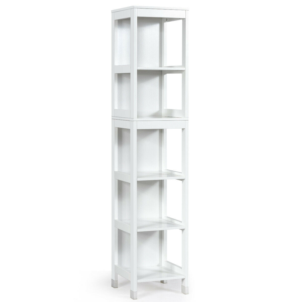 5-Tier Bathroom Floor Cabinet with 2 Drawers