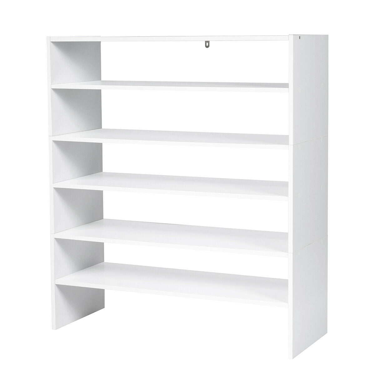 3-in-1 Wood Shoe Rack Stackable Storage Organizer - White