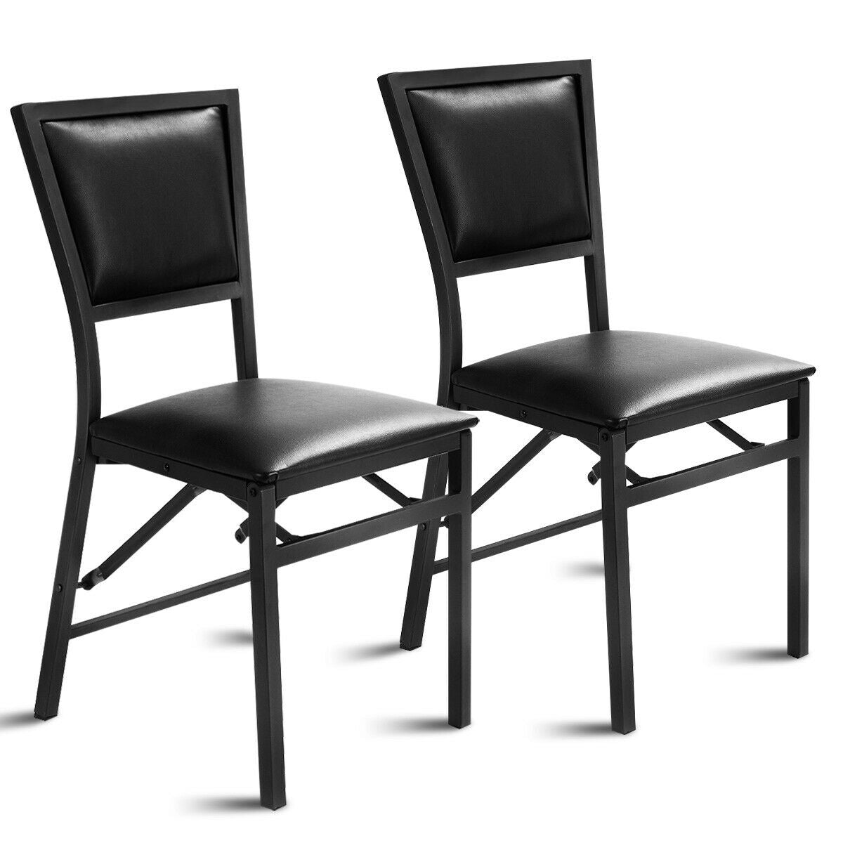 Metal Folding Dining Chair Set of 2 - Space Saving