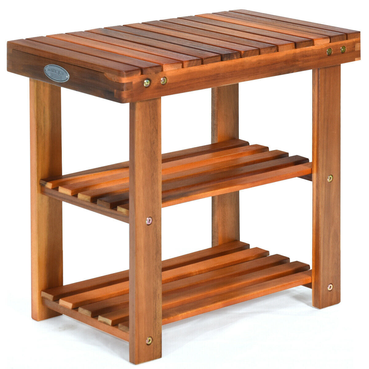 3-Tier Wood Shoe Rack 19' Bench Boots Organizer