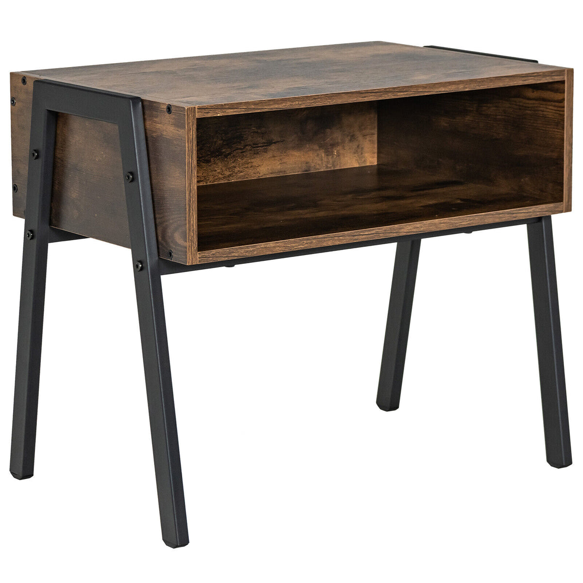 Stackable Nightstand with Metal Frame - Accent Table