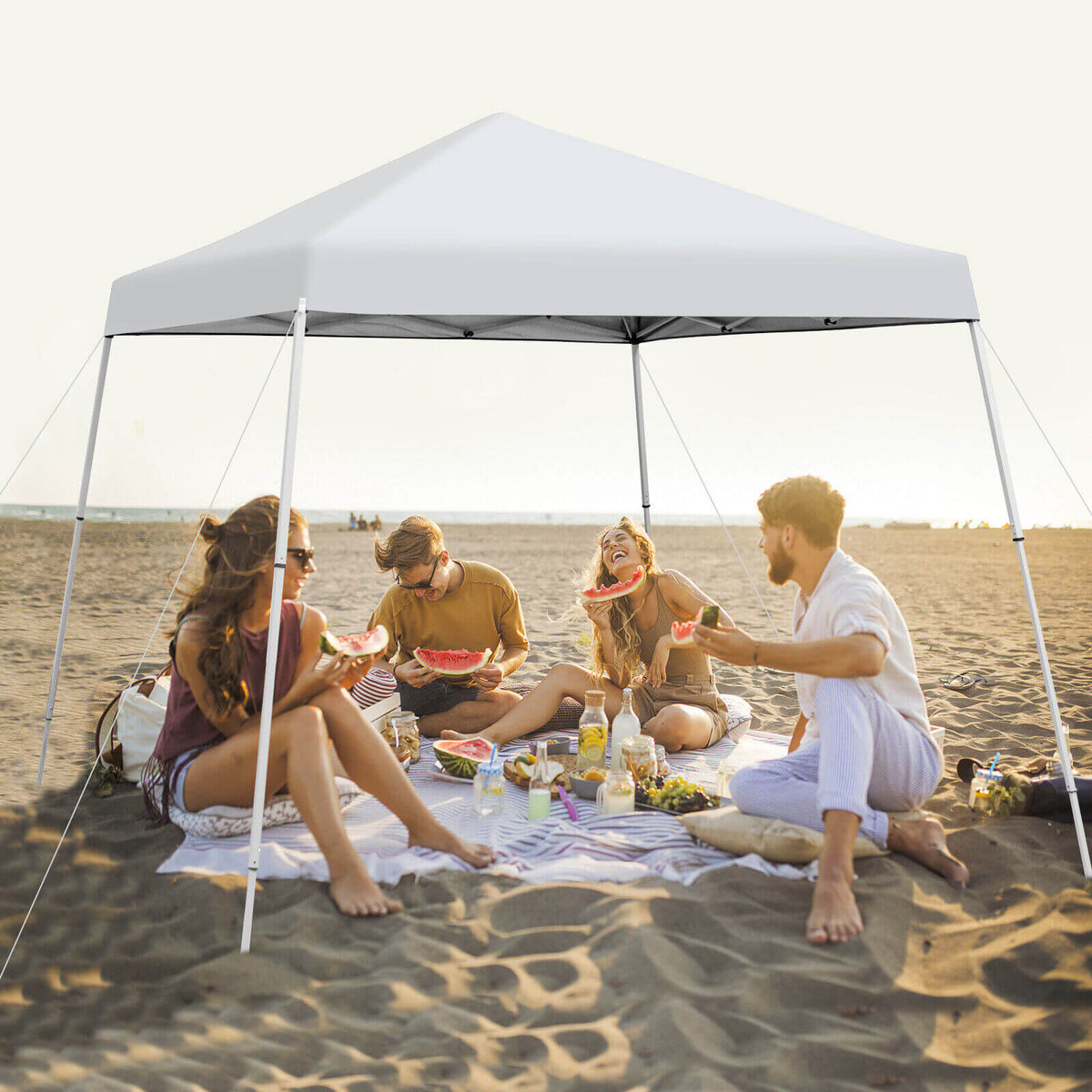 10 x 10 Feet Outdoor Pop-Up Canopy with Carrying Bag - Pink