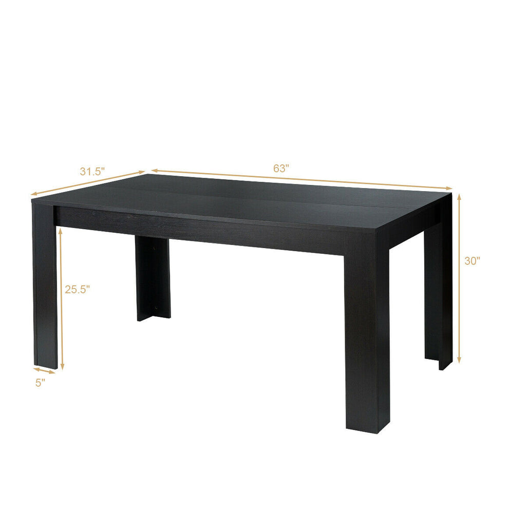 63 Inch Rectangular Dining Table, Black
