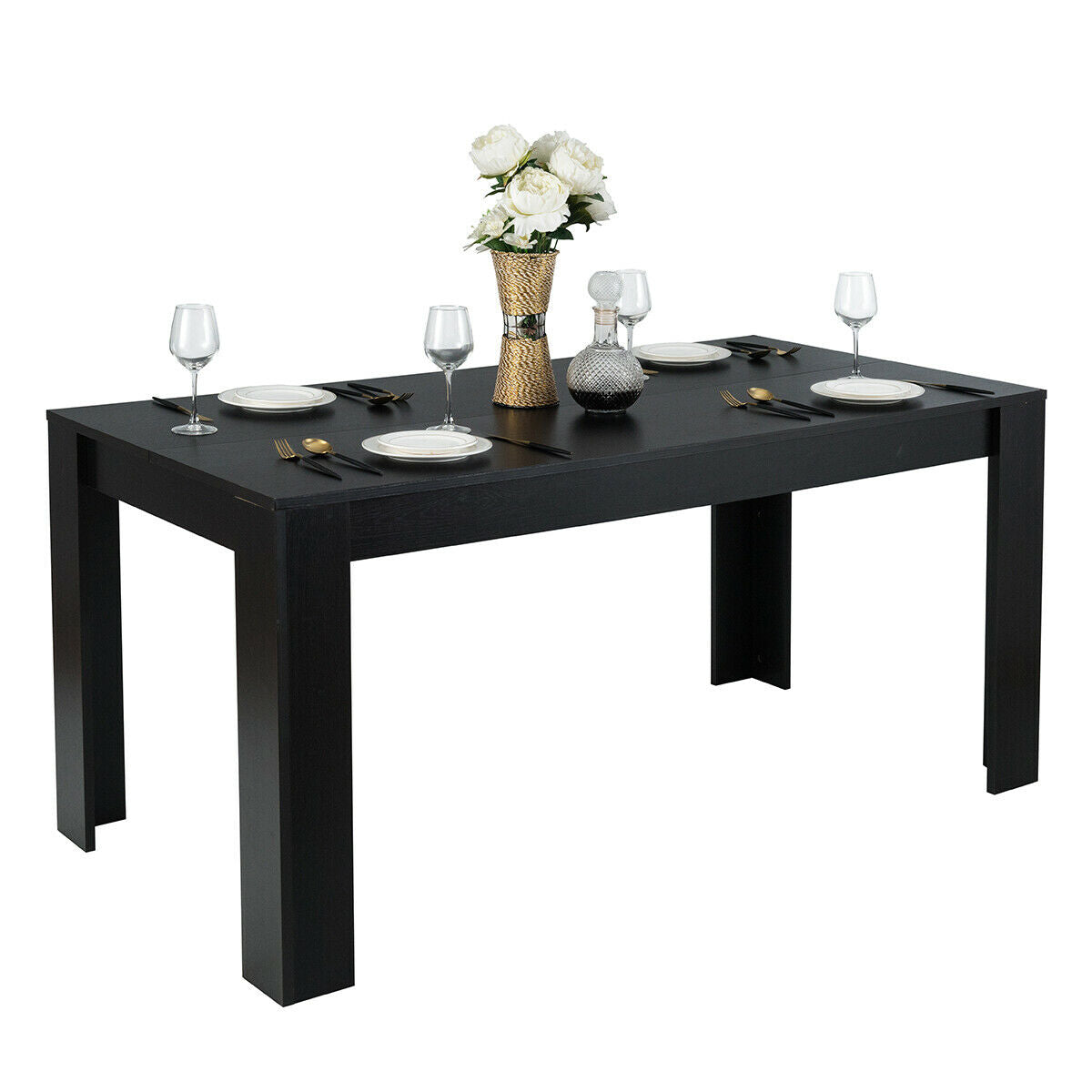 63 Inch Rectangular Dining Table, Black