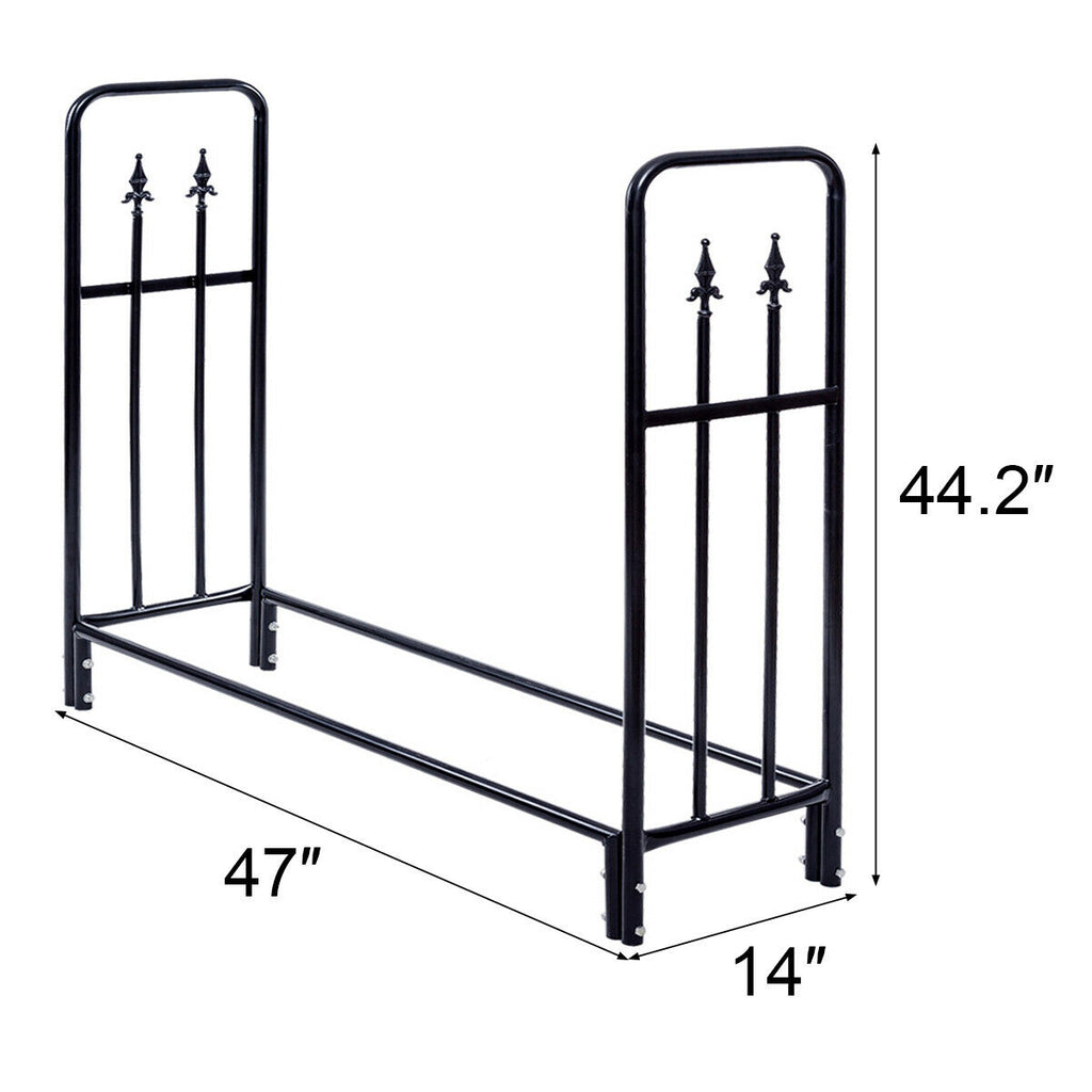 4-Feet Outdoor Firewood Storage Rack - Heavy Duty Steel