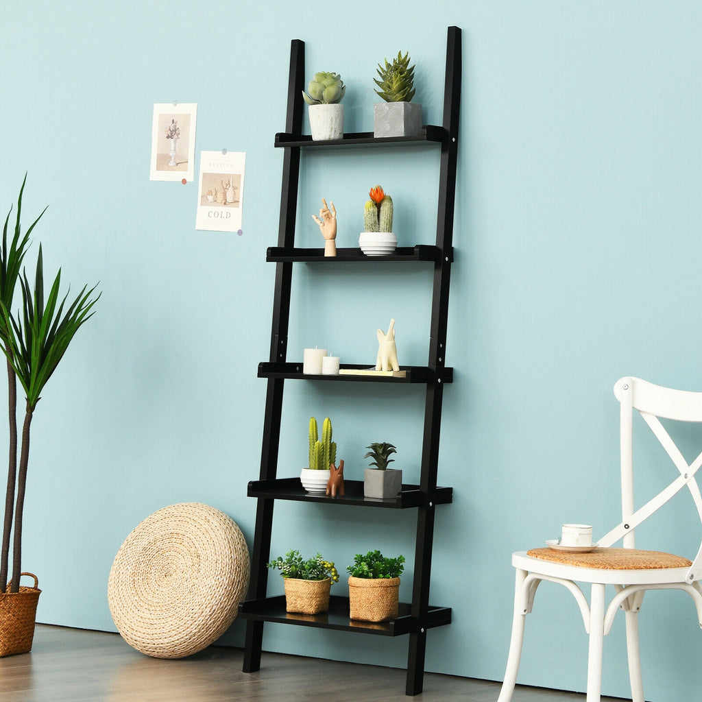 5-Tier Ladder Shelf with Open Shelves for Living Room Home Office