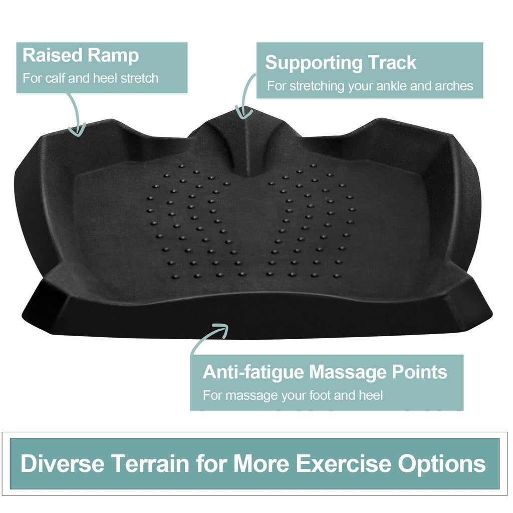 Anti-Fatigue Standing Mat with Massage Points & Diverse Terrain - 27.5x25.5x2 Inches, Black