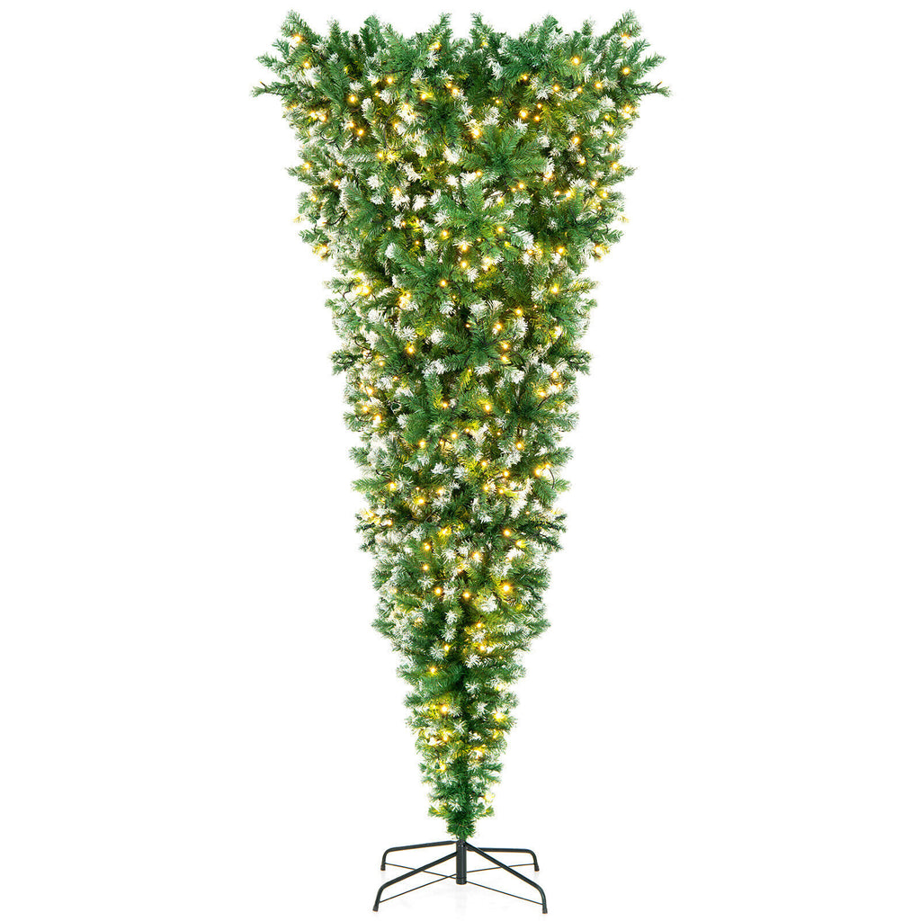 7.5 Feet Pre-Lit Upside Down Christmas Tree with 1100 Tips & 400 LED Lights - Holiday Decor