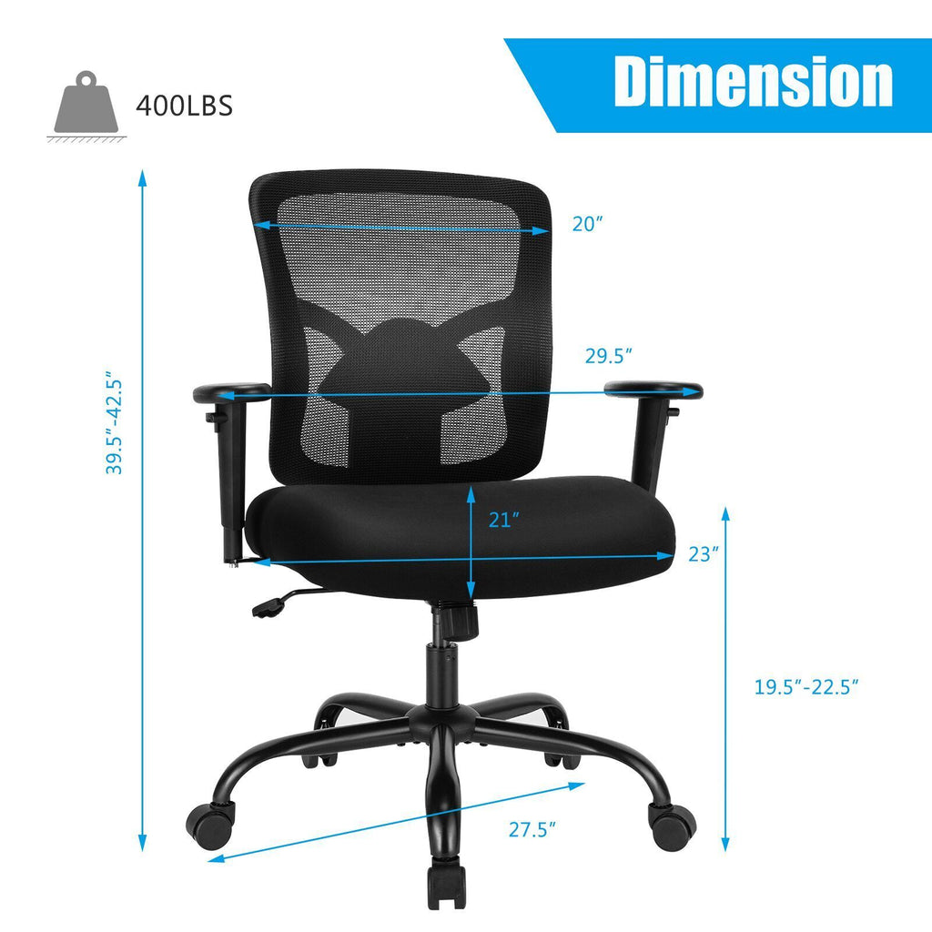 400 lbs Mesh Office Chair – Big & Tall Ergonomic Task Chair