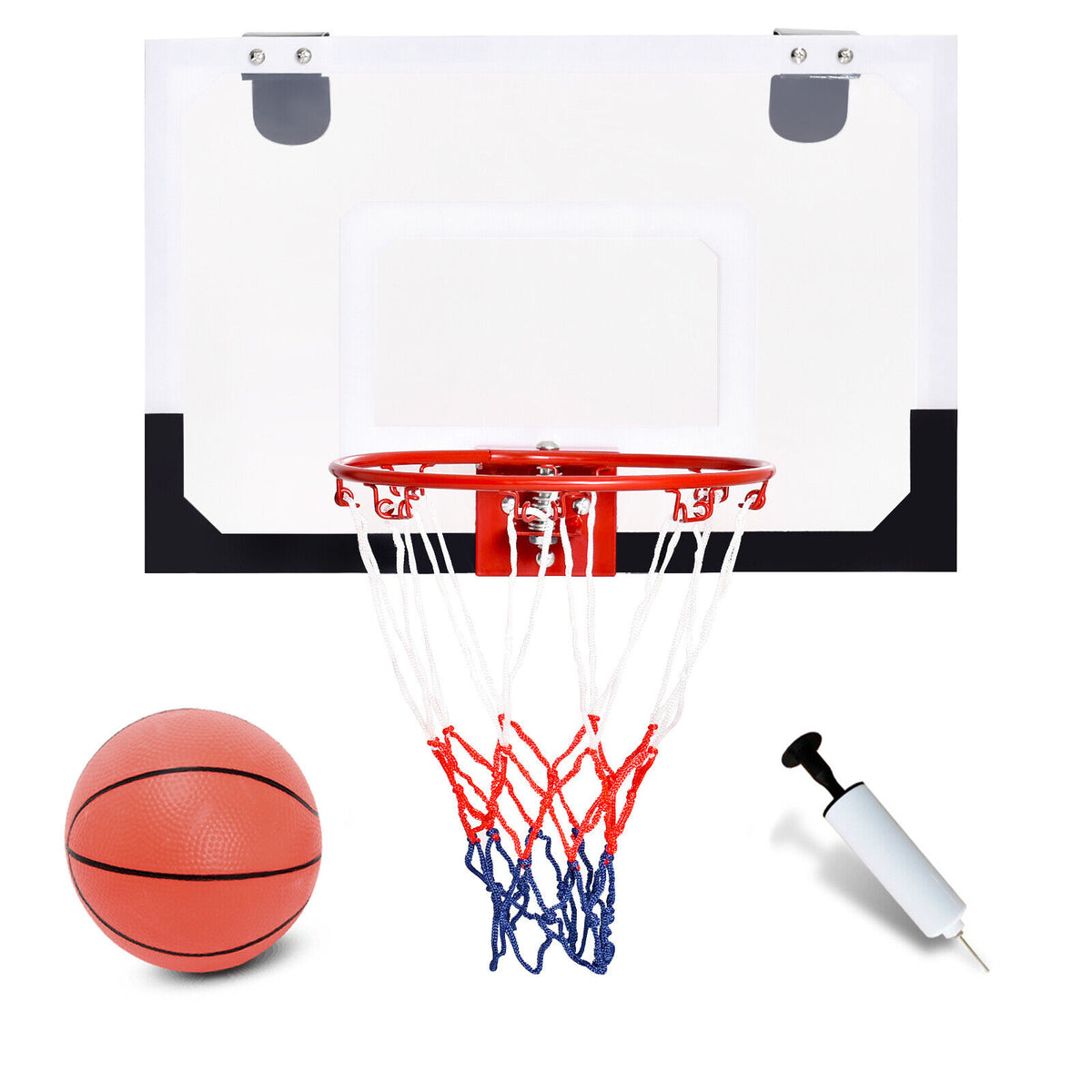 Over-The-Door Mini Basketball Hoop with 9-Inch Rim, Includes Basketball & Nets