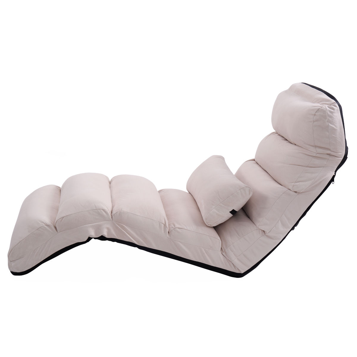 Folding Lazy Sofa Couch with Pillow - Gray