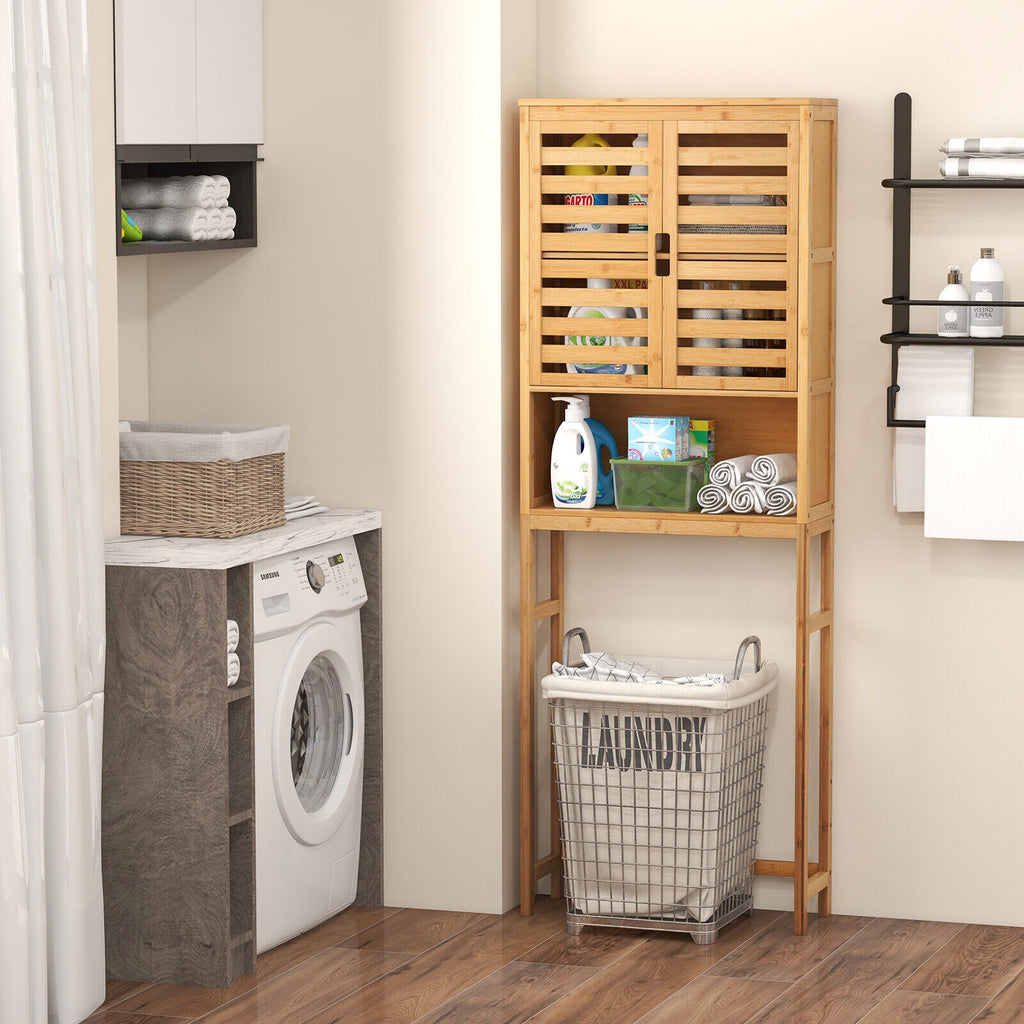 Bamboo Over-the-Toilet Storage Cabinet - 2-Door, Natural