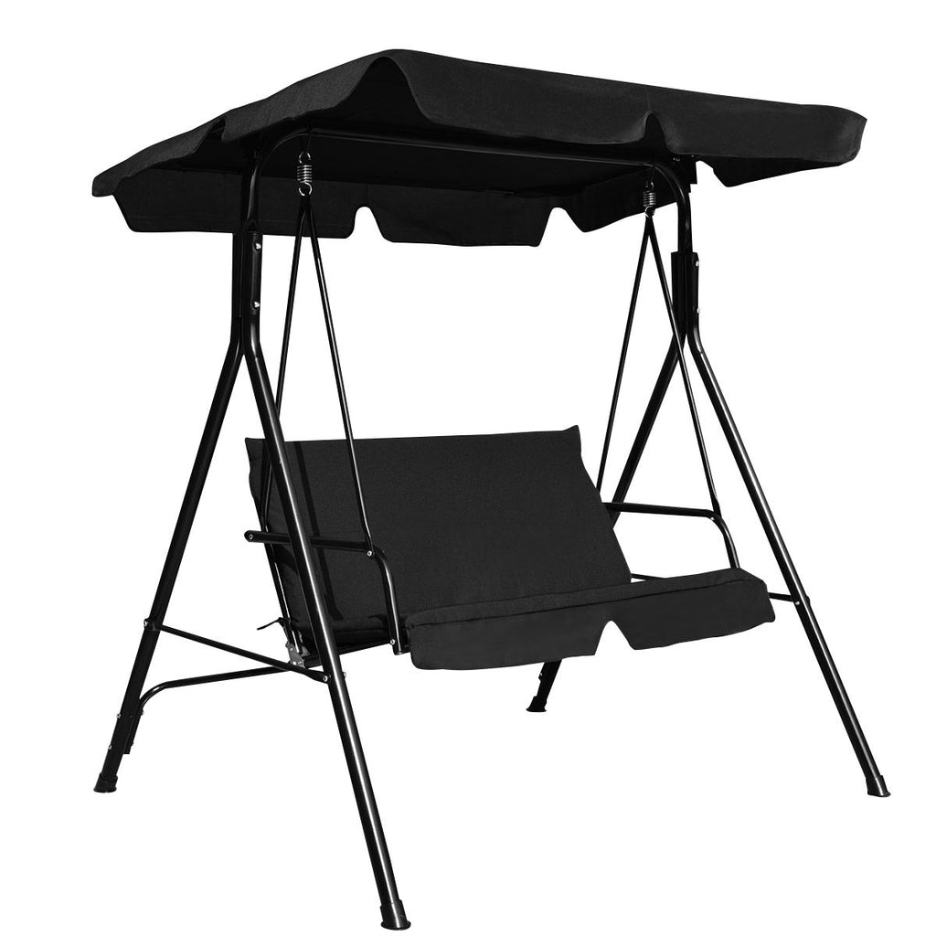 2-Seat Outdoor Canopy Swing with Armrests - 44" x 19", Navy