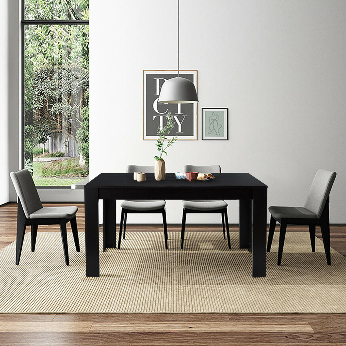 63 Inch Rectangular Dining Table, Walnut