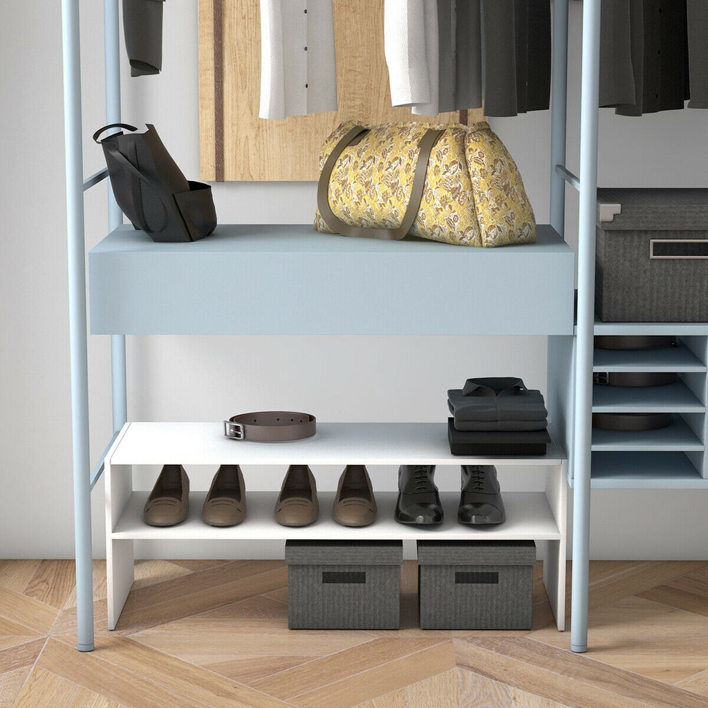 3-in-1 Wood Shoe Rack Stackable Storage Organizer - White