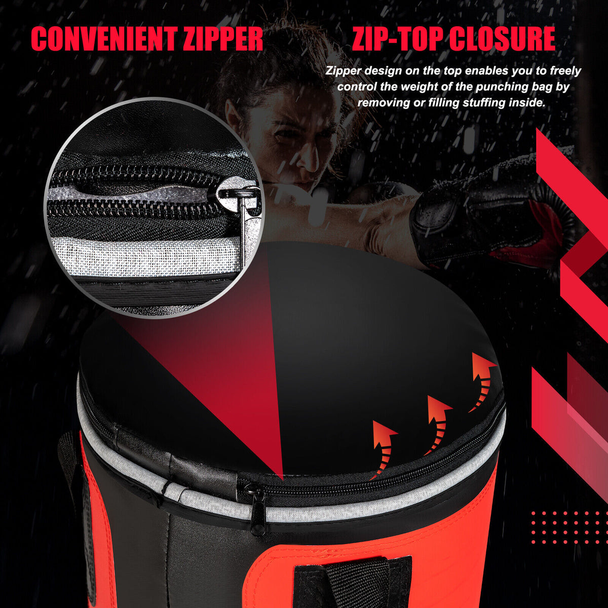 56/63 Lbs Filled Punching Bag Set with Boxing Gloves - Heavy Bag for Martial Arts Training