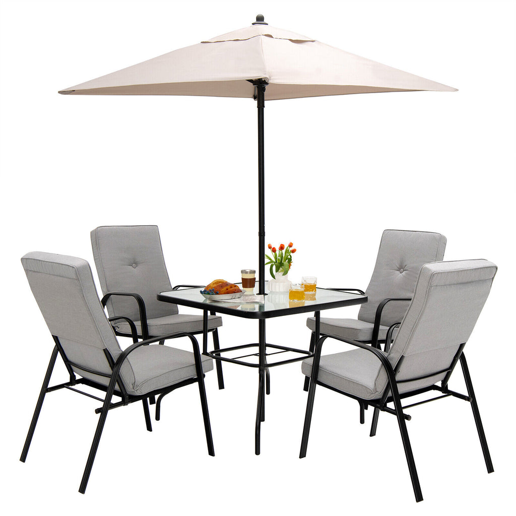35" Square Tempered Glass Patio Dining Table