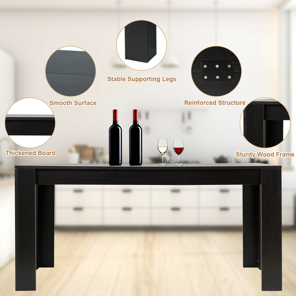 63 Inch Rectangular Dining Table, Black