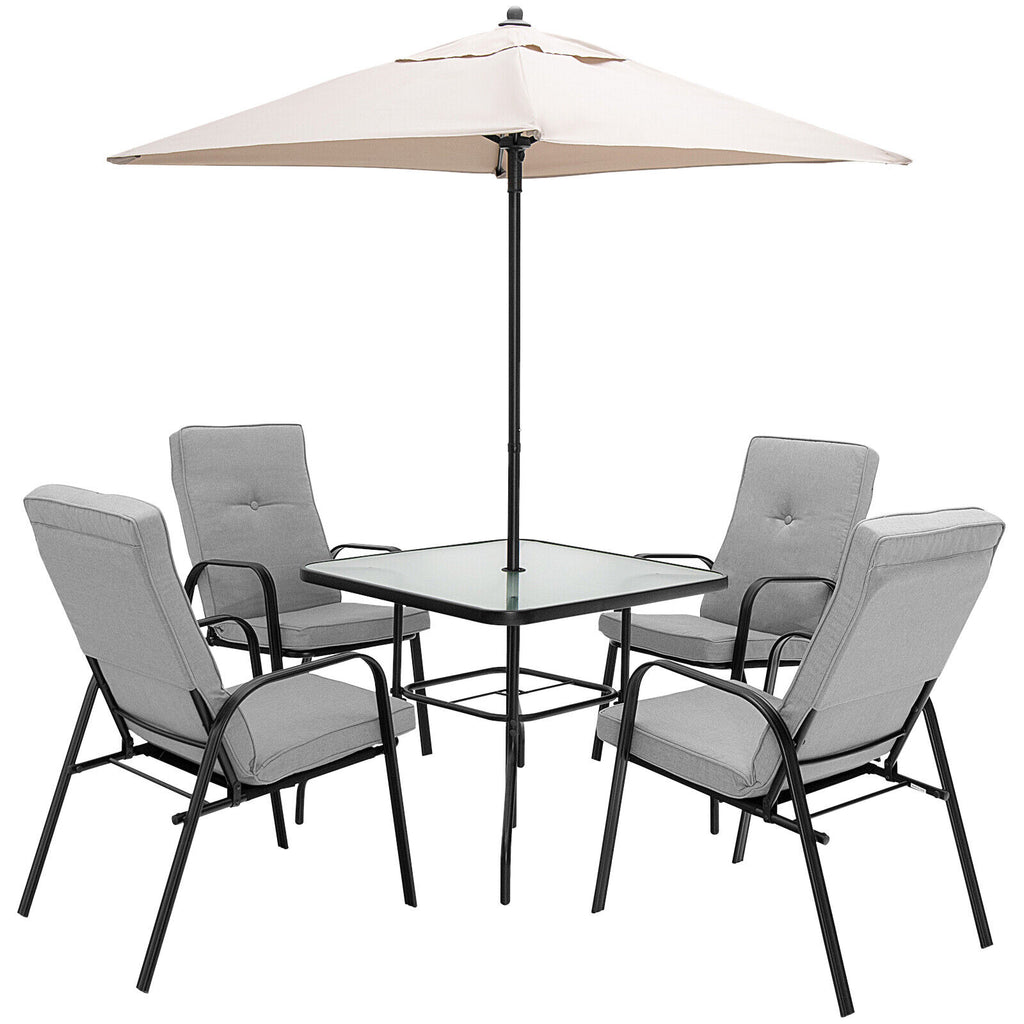 35" Square Tempered Glass Patio Dining Table
