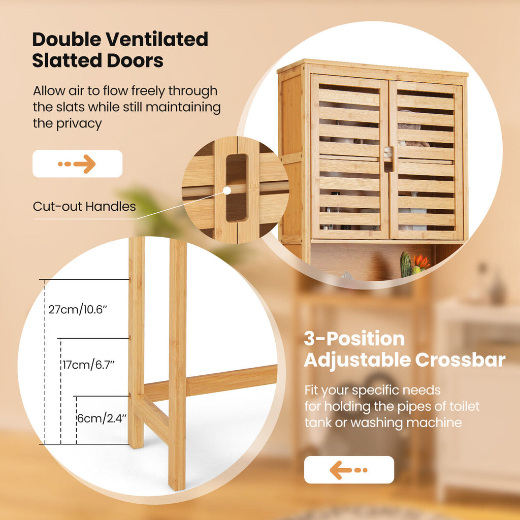 Bamboo Over-the-Toilet Storage Cabinet - 2-Door, Natural