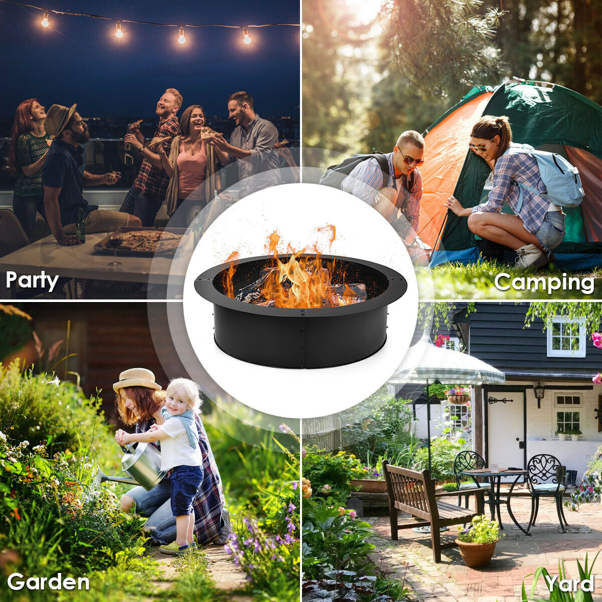 36 Inch Round Steel Fire Pit Ring – DIY Outdoor