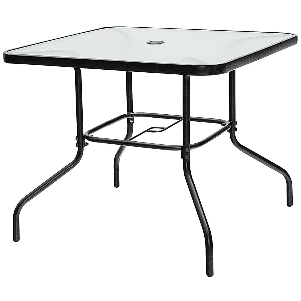 35" Square Tempered Glass Patio Dining Table