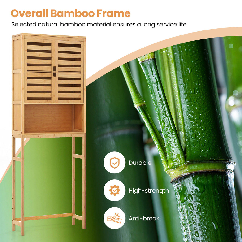 Bamboo Over-the-Toilet Storage Cabinet - 2-Door, Natural