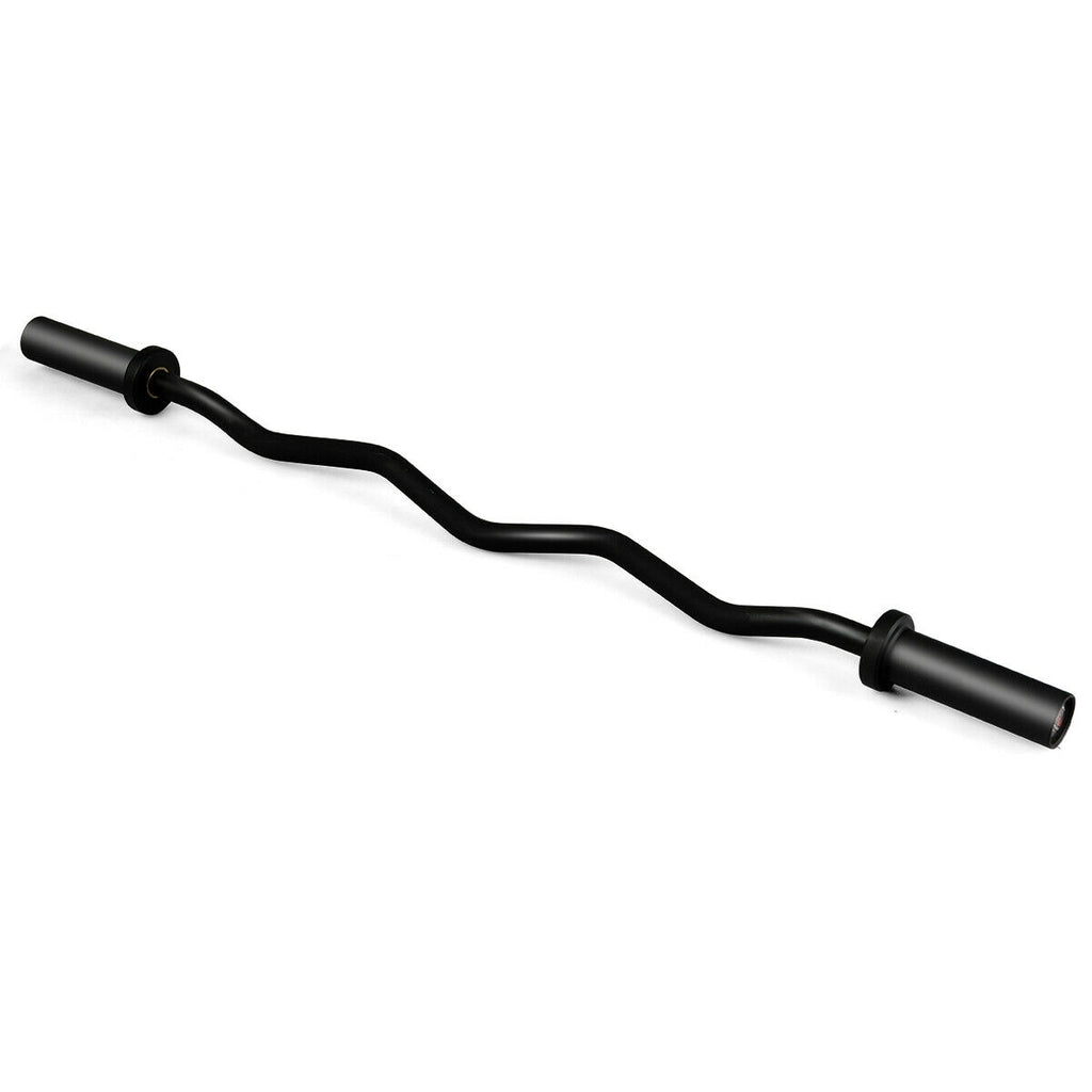 48 Inch Curved Steel Fitness Barbell for Strength Training - 400 lbs Capacity