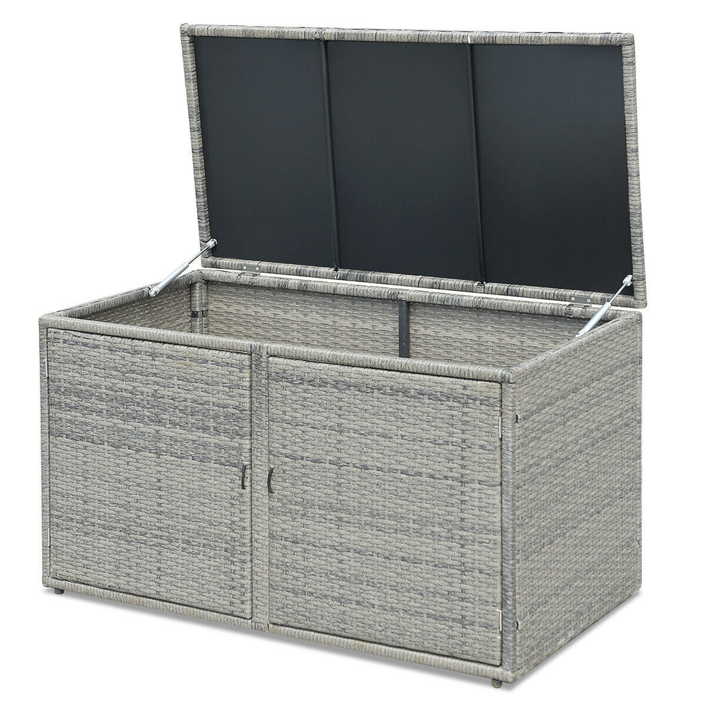 88 Gallon Rattan Storage Box - Outdoor Patio Bench
