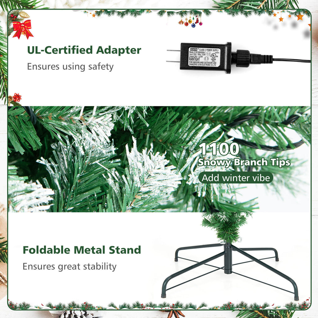 7.5 Feet Pre-Lit Upside Down Christmas Tree with 1100 Tips & 400 LED Lights - Holiday Decor