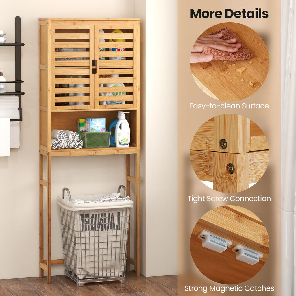 Bamboo Over-the-Toilet Storage Cabinet - 2-Door, Natural